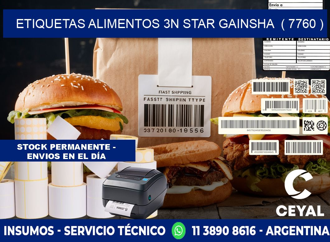 etiquetas alimentos 3n star gainsha  ( 7760 )