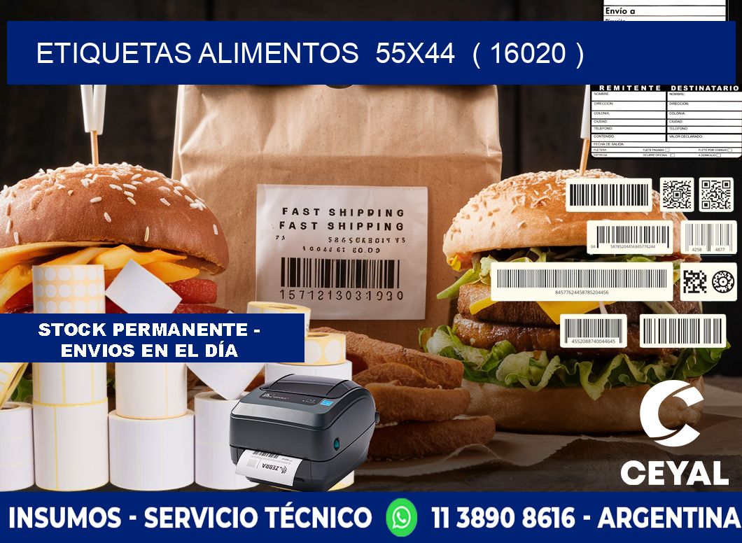 etiquetas alimentos  55x44  ( 16020 )