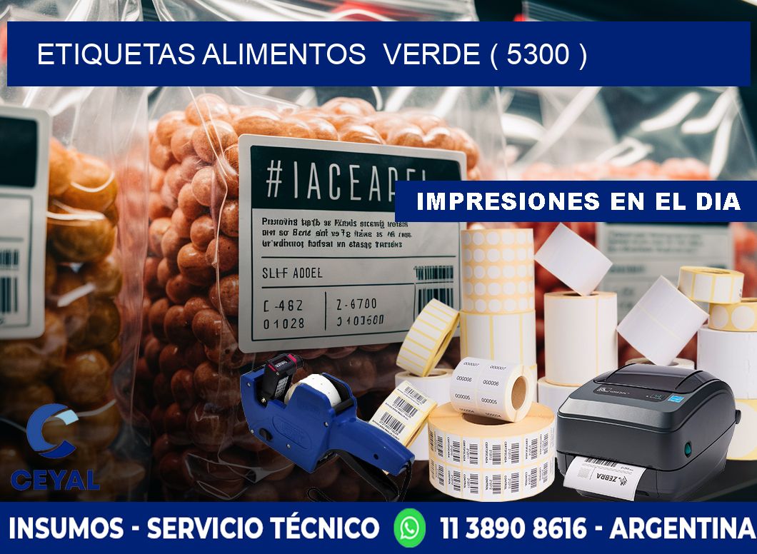 etiquetas alimentos  verde ( 5300 )