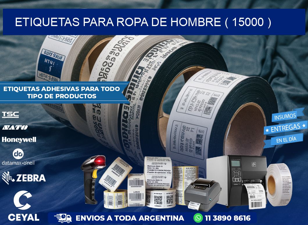 etiquetas para ropa de hombre ( 15000 )