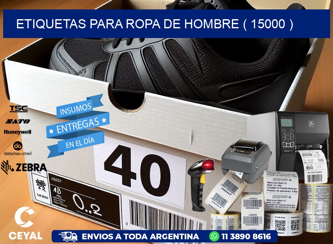 etiquetas para ropa de hombre ( 15000 )