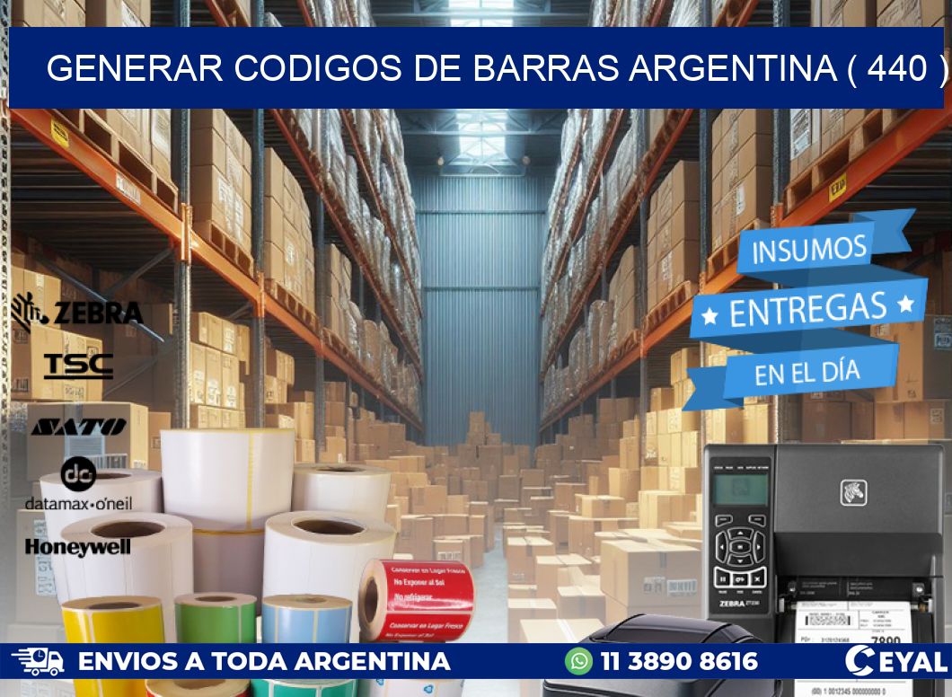 generar codigos de barras argentina ( 440 )
