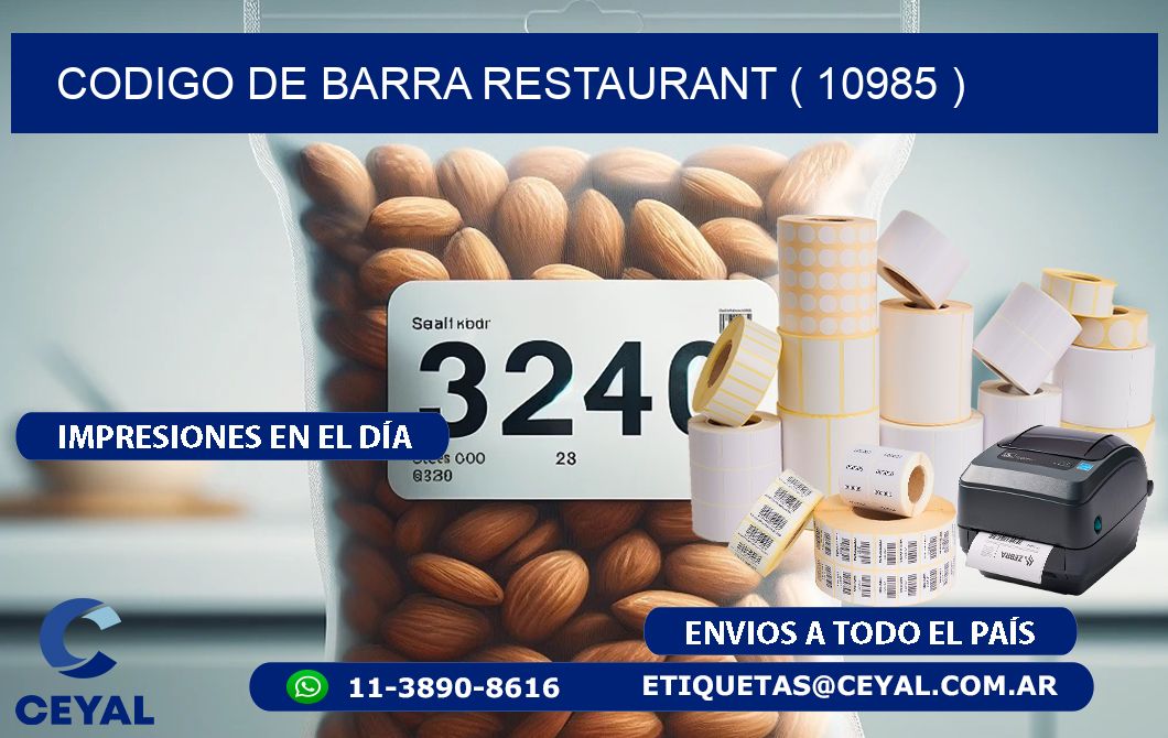 CODIGO DE BARRA RESTAURANT ( 10985 )