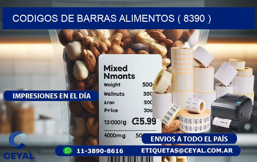 CODIGOS DE BARRAS ALIMENTOS ( 8390 )