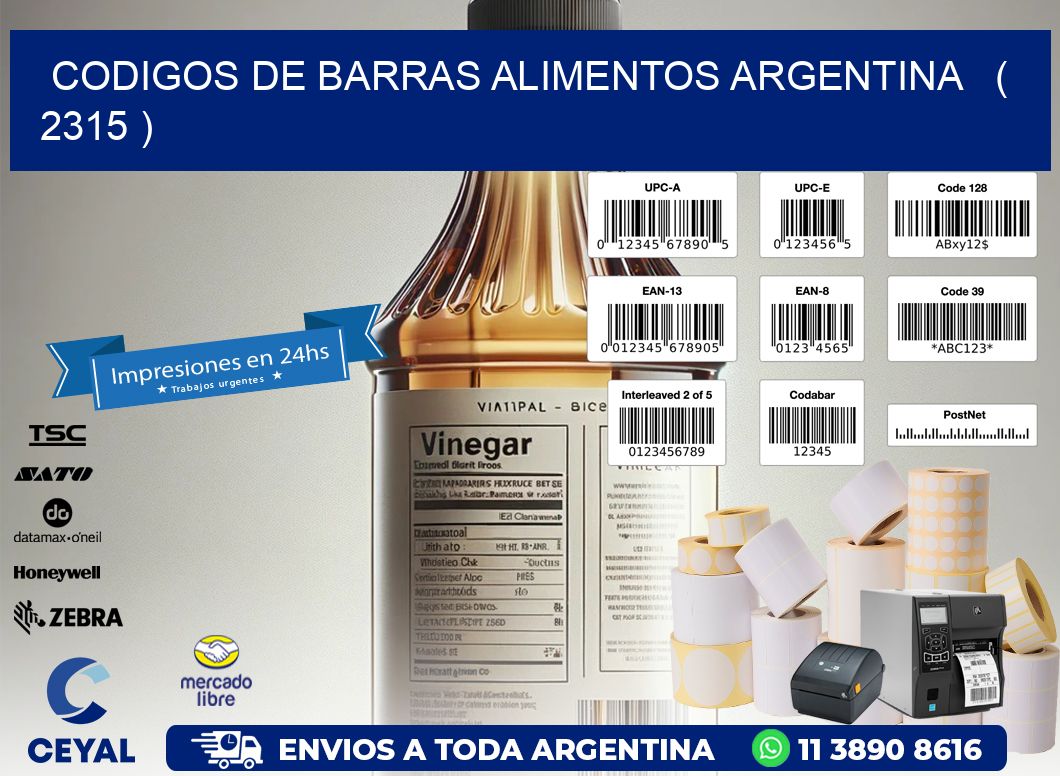 CODIGOS DE BARRAS ALIMENTOS ARGENTINA   ( 2315 )