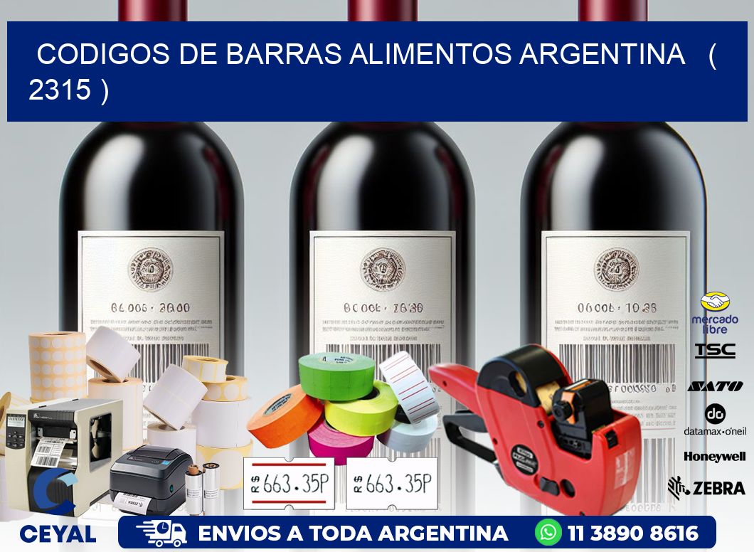 CODIGOS DE BARRAS ALIMENTOS ARGENTINA   ( 2315 )