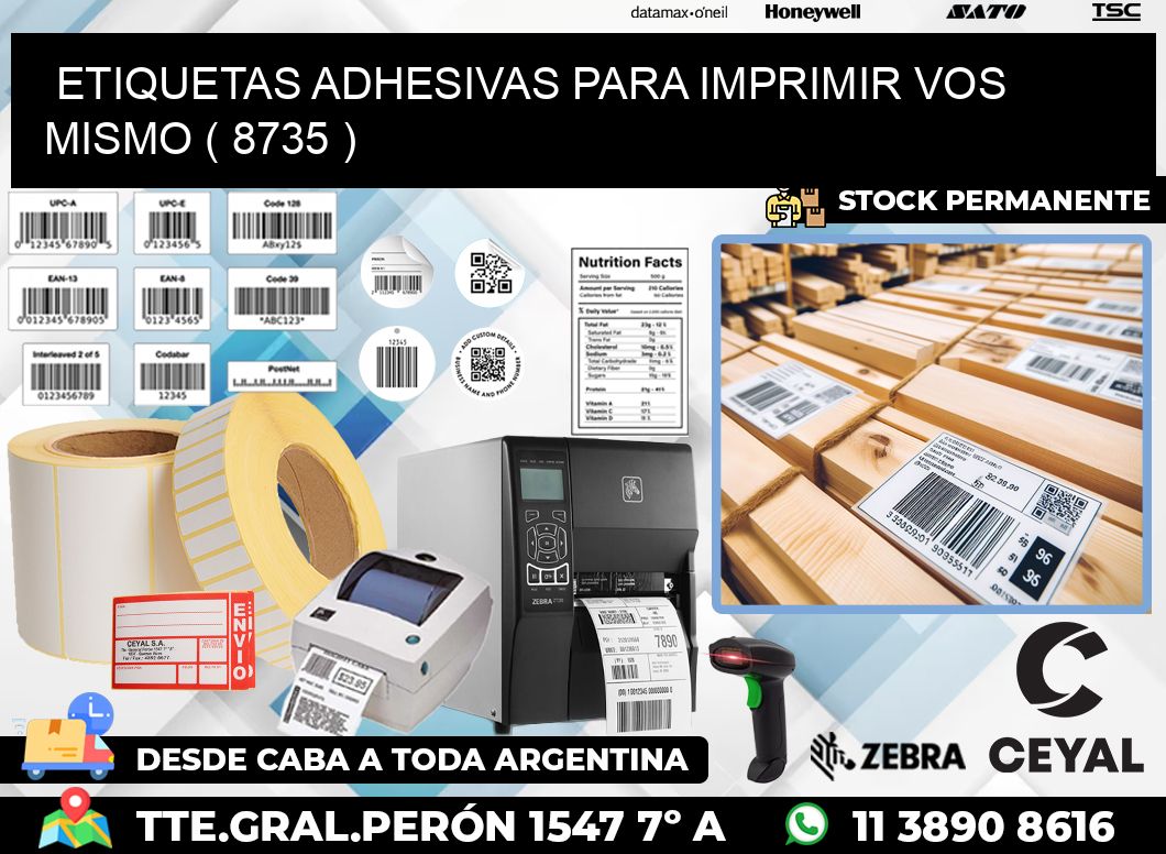 ETIQUETAS ADHESIVAS PARA IMPRIMIR VOS MISMO ( 8735 )