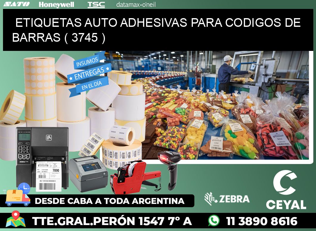 ETIQUETAS AUTO ADHESIVAS PARA CODIGOS DE BARRAS ( 3745 )