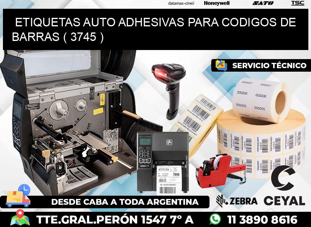 ETIQUETAS AUTO ADHESIVAS PARA CODIGOS DE BARRAS ( 3745 )