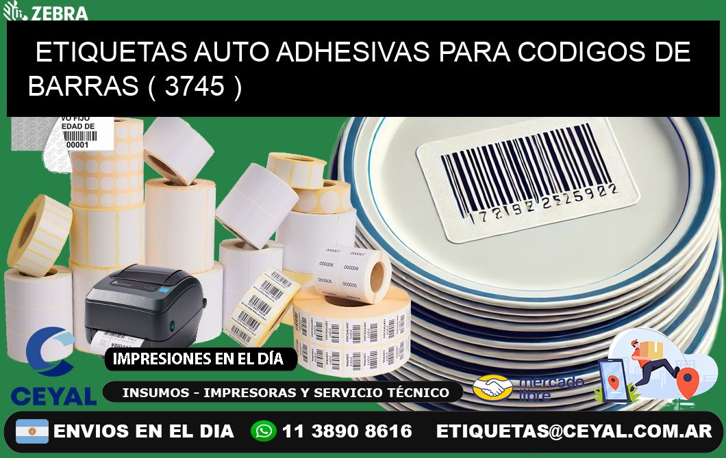 ETIQUETAS AUTO ADHESIVAS PARA CODIGOS DE BARRAS ( 3745 )