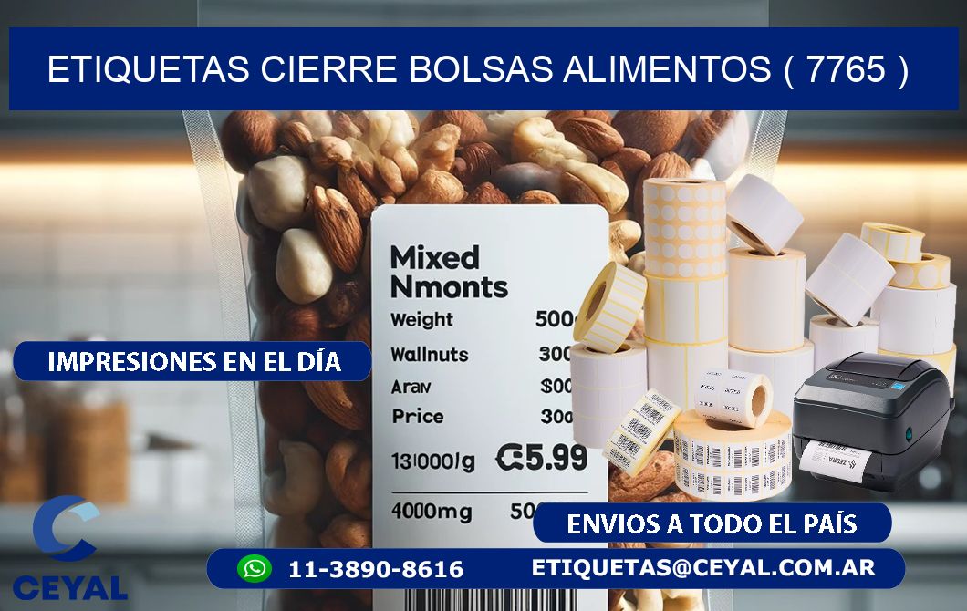 ETIQUETAS CIERRE BOLSAS ALIMENTOS ( 7765 )