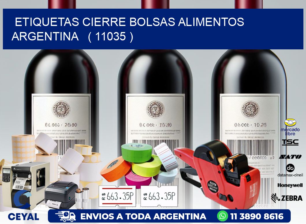 ETIQUETAS CIERRE BOLSAS ALIMENTOS ARGENTINA   ( 11035 )