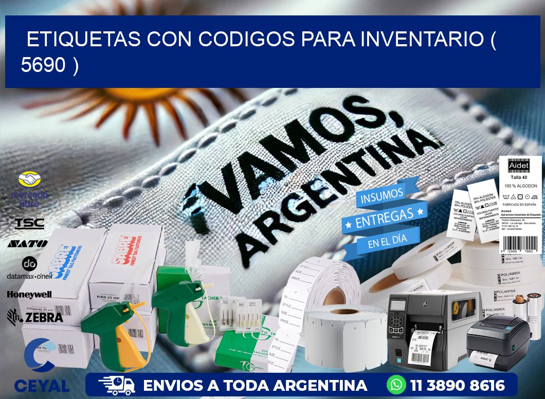 ETIQUETAS CON CODIGOS PARA INVENTARIO ( 5690 )