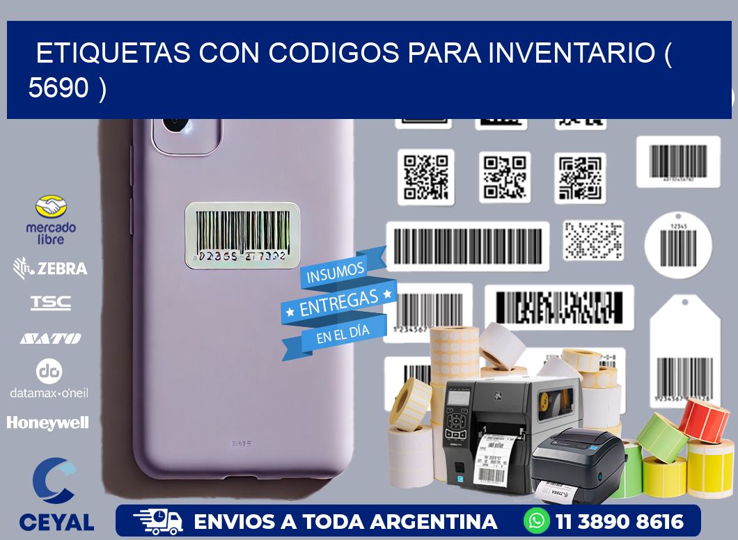 ETIQUETAS CON CODIGOS PARA INVENTARIO ( 5690 )