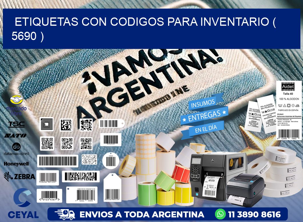 ETIQUETAS CON CODIGOS PARA INVENTARIO ( 5690 )