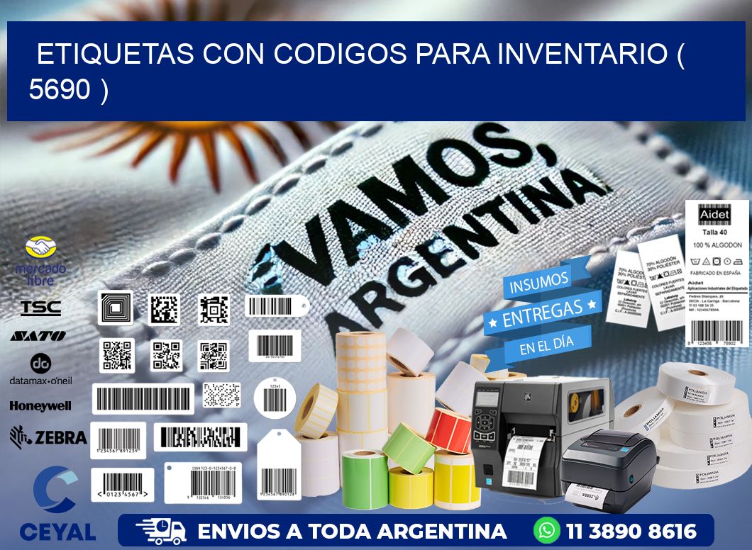 ETIQUETAS CON CODIGOS PARA INVENTARIO ( 5690 )