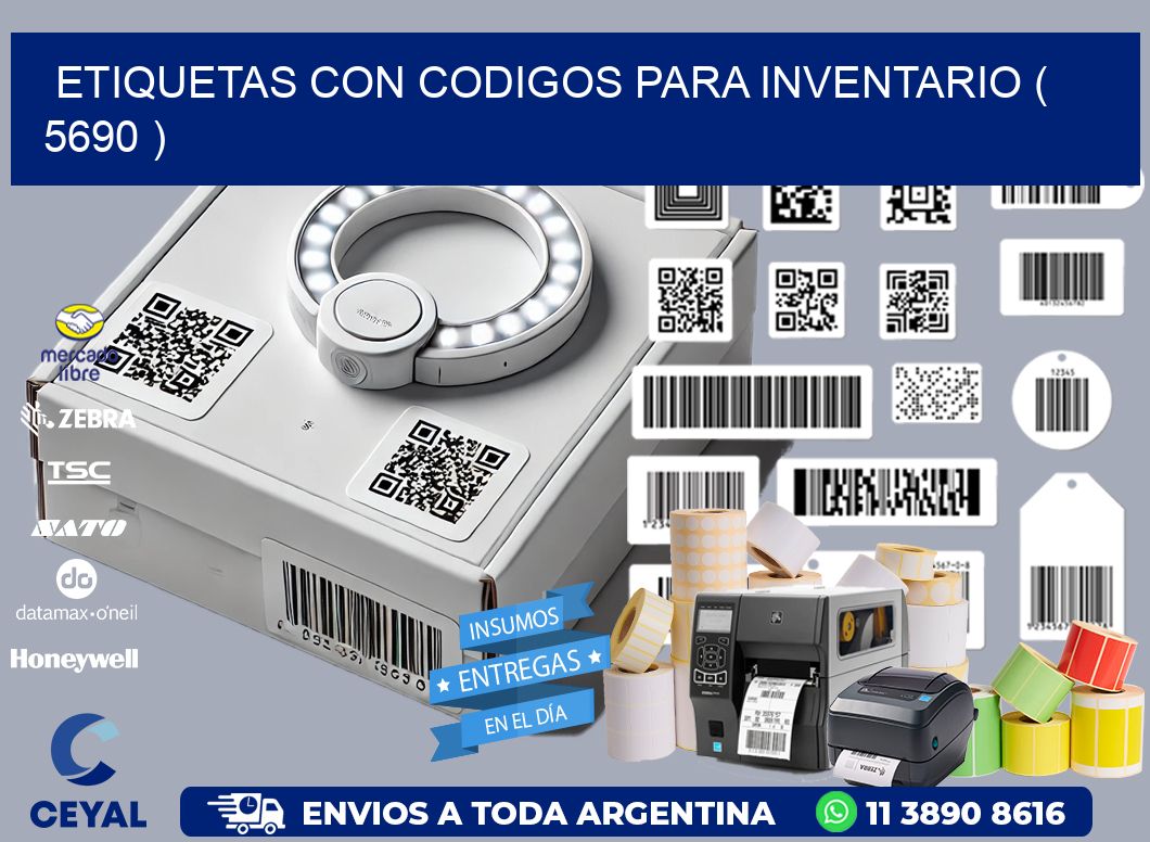 ETIQUETAS CON CODIGOS PARA INVENTARIO ( 5690 )