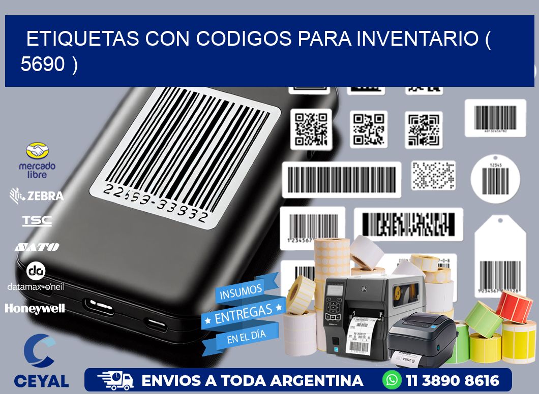 ETIQUETAS CON CODIGOS PARA INVENTARIO ( 5690 )