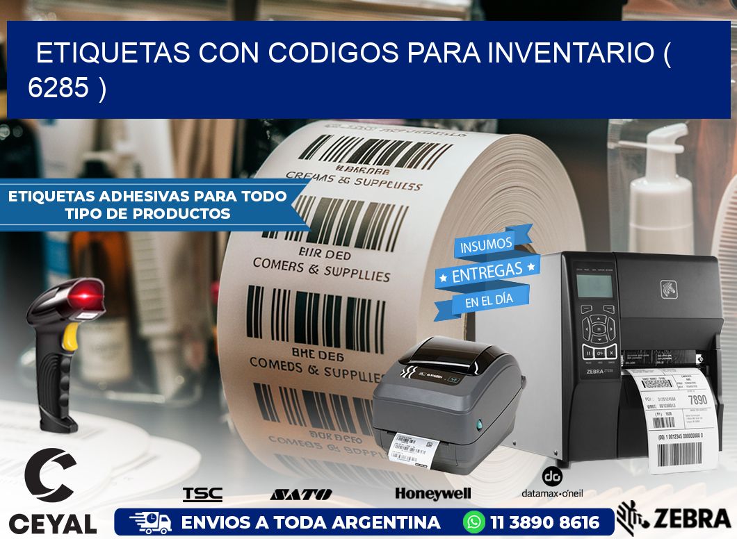 ETIQUETAS CON CODIGOS PARA INVENTARIO ( 6285 )