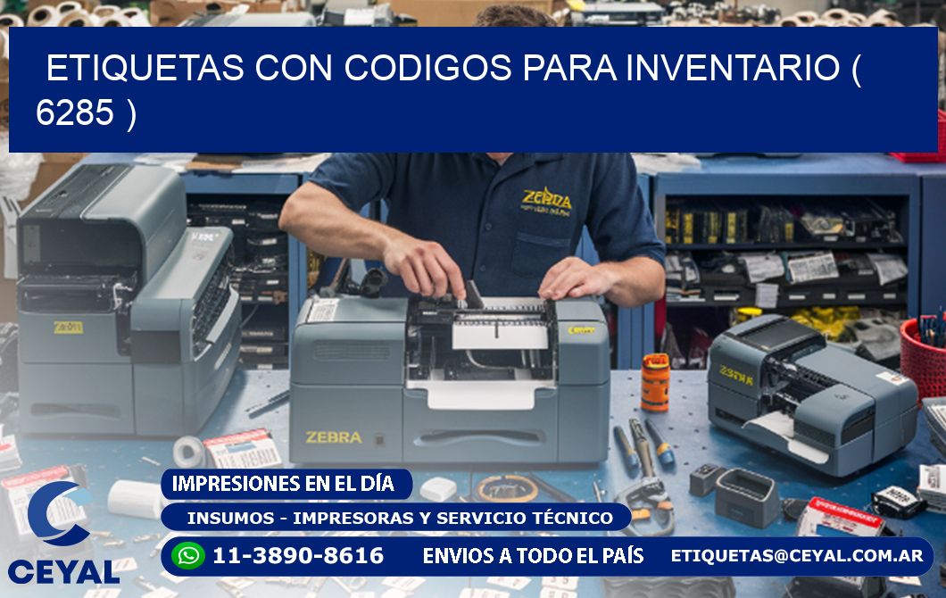 ETIQUETAS CON CODIGOS PARA INVENTARIO ( 6285 )