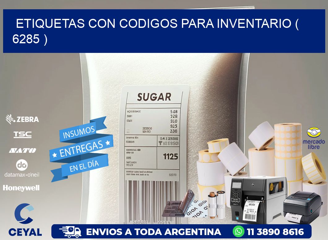 ETIQUETAS CON CODIGOS PARA INVENTARIO ( 6285 )