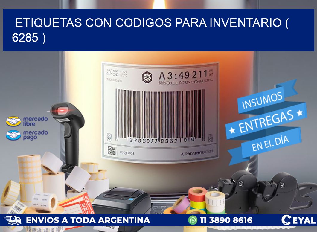 ETIQUETAS CON CODIGOS PARA INVENTARIO ( 6285 )