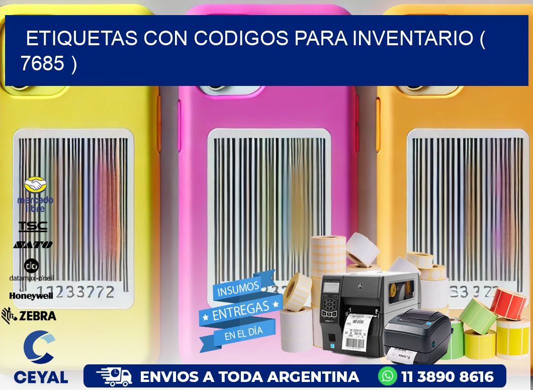 ETIQUETAS CON CODIGOS PARA INVENTARIO ( 7685 )