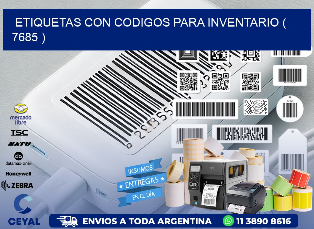 ETIQUETAS CON CODIGOS PARA INVENTARIO ( 7685 )