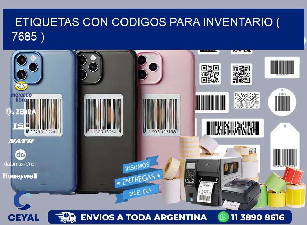 ETIQUETAS CON CODIGOS PARA INVENTARIO ( 7685 )