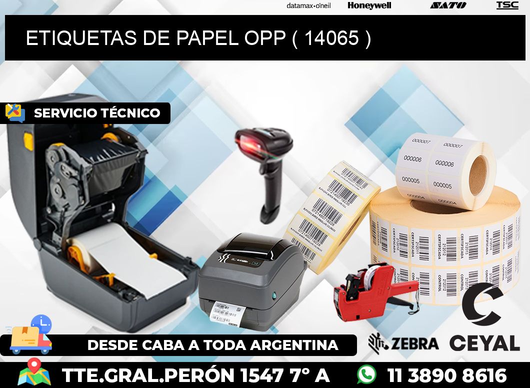 ETIQUETAS DE PAPEL OPP ( 14065 )