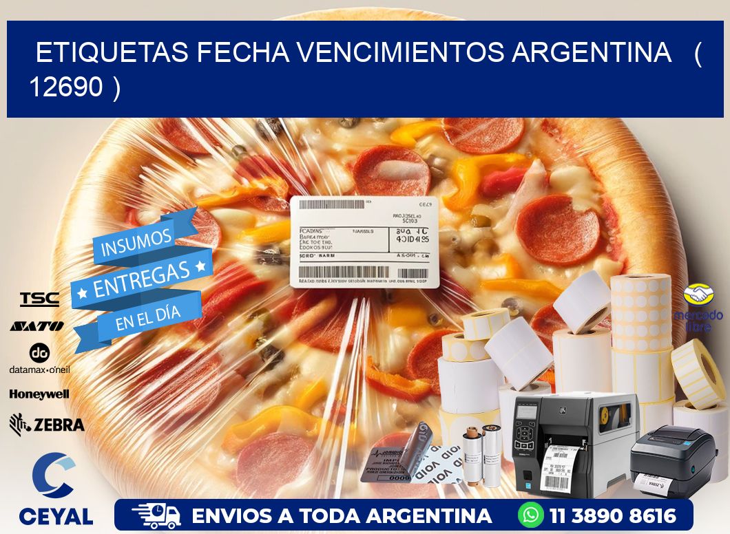 ETIQUETAS FECHA VENCIMIENTOS ARGENTINA   ( 12690 )