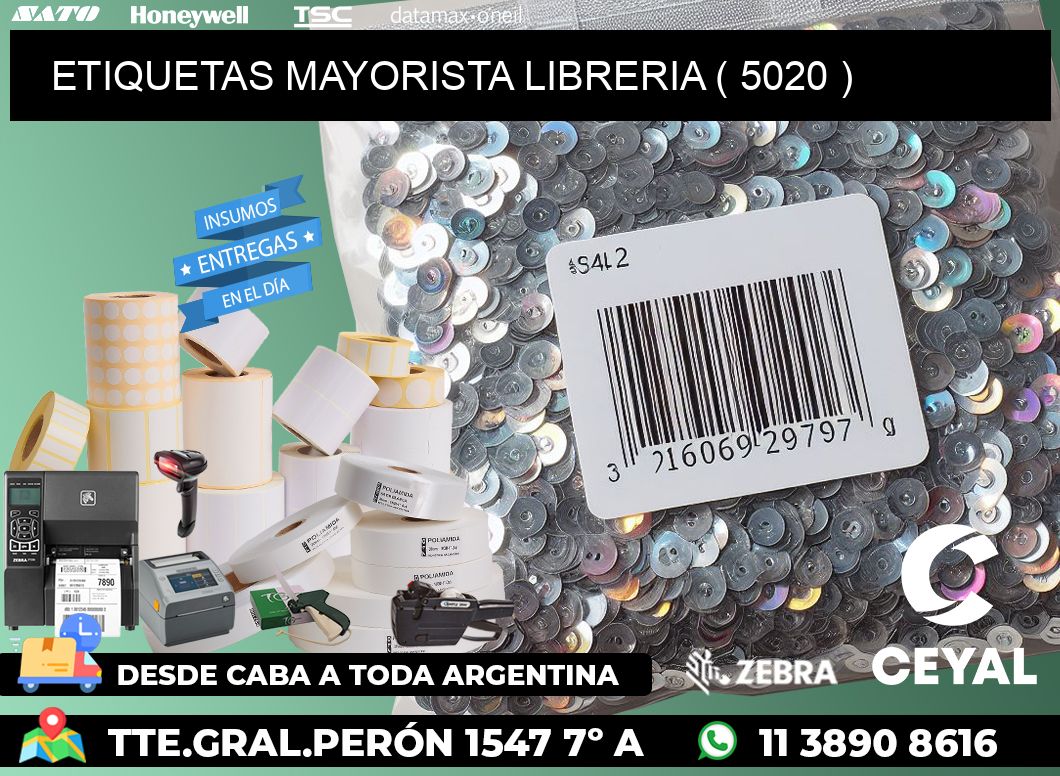 ETIQUETAS MAYORISTA LIBRERIA ( 5020 )