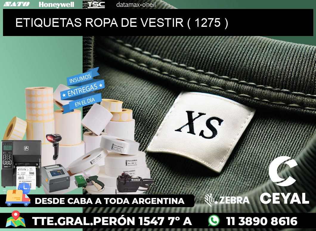 ETIQUETAS ROPA DE VESTIR ( 1275 )