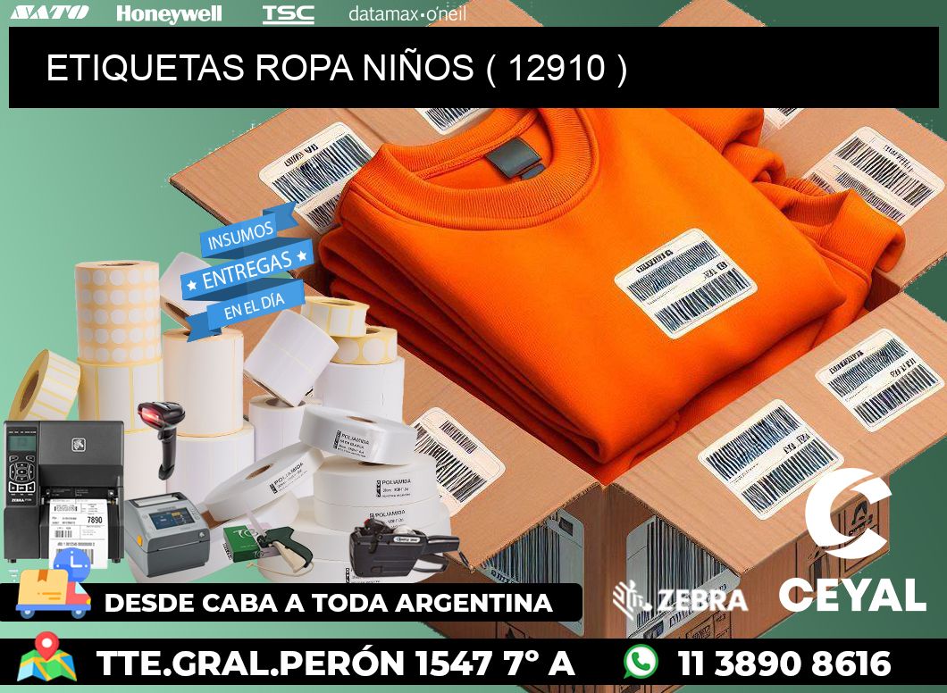 ETIQUETAS ROPA NIÑOS ( 12910 )