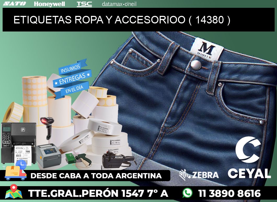 ETIQUETAS ROPA Y ACCESORIOO ( 14380 )