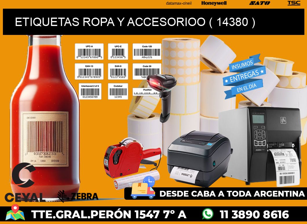 ETIQUETAS ROPA Y ACCESORIOO ( 14380 )