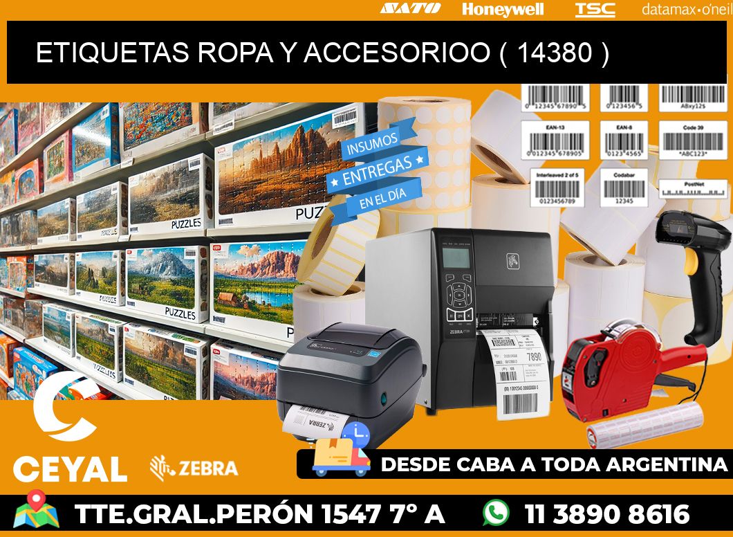 ETIQUETAS ROPA Y ACCESORIOO ( 14380 )