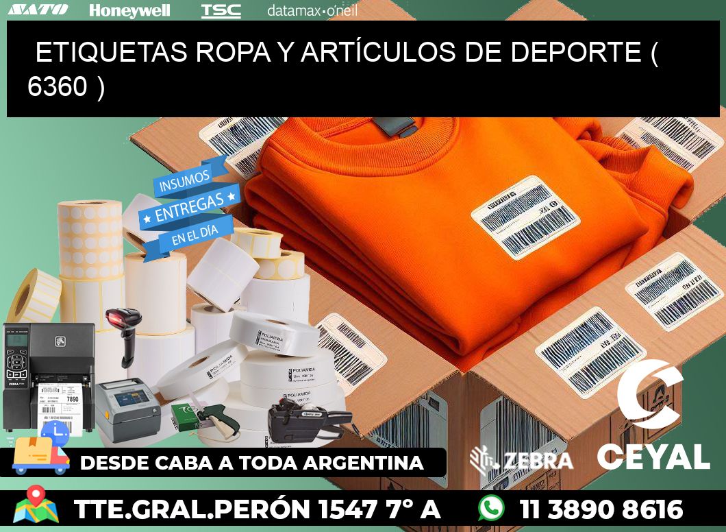 ETIQUETAS ROPA Y ARTÍCULOS DE DEPORTE ( 6360 )