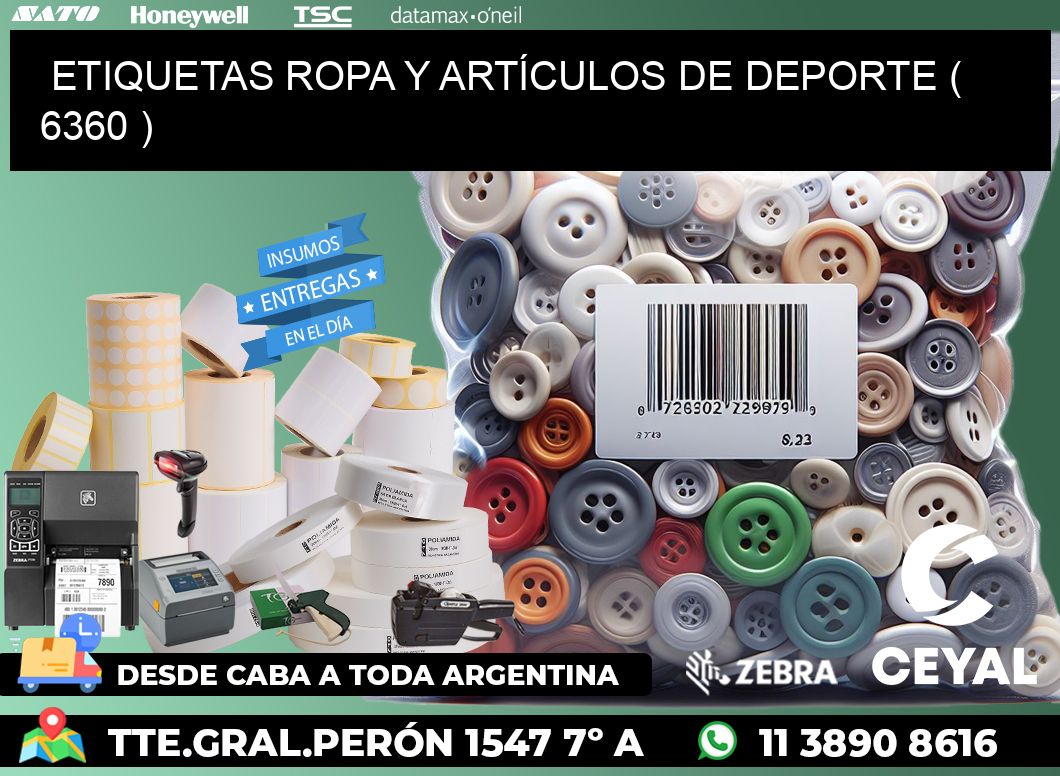 ETIQUETAS ROPA Y ARTÍCULOS DE DEPORTE ( 6360 )