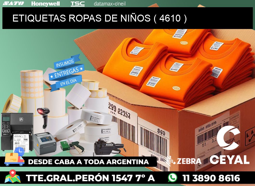 ETIQUETAS ROPAS DE NIÑOS ( 4610 )