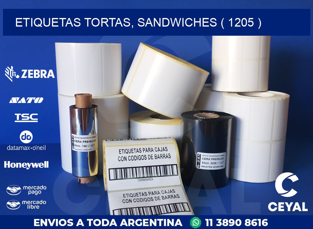 ETIQUETAS TORTAS, SANDWICHES ( 1205 )