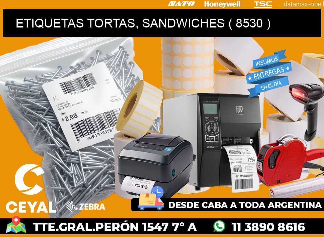 ETIQUETAS TORTAS, SANDWICHES ( 8530 )