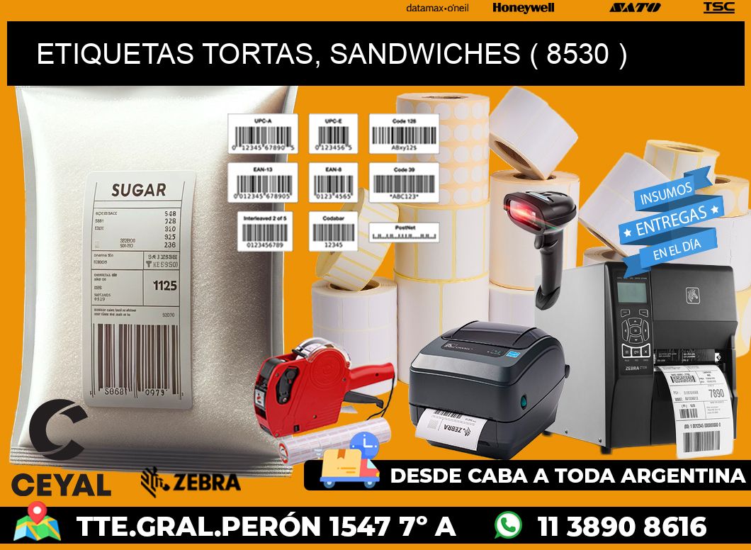 ETIQUETAS TORTAS, SANDWICHES ( 8530 )