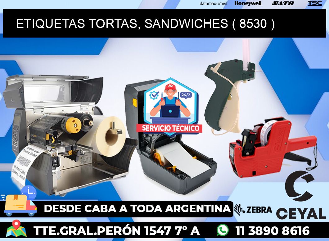 ETIQUETAS TORTAS, SANDWICHES ( 8530 )