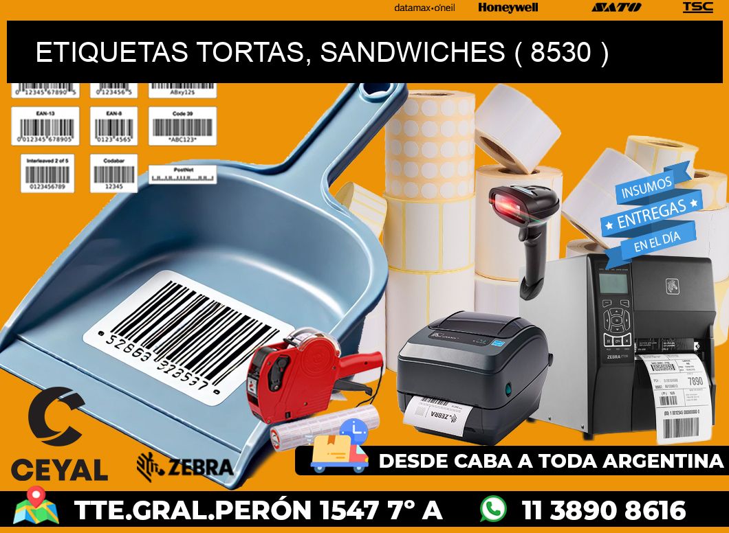 ETIQUETAS TORTAS, SANDWICHES ( 8530 )