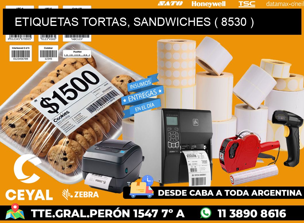 ETIQUETAS TORTAS, SANDWICHES ( 8530 )