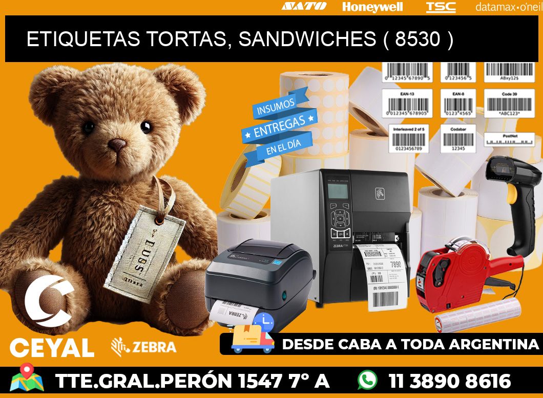 ETIQUETAS TORTAS, SANDWICHES ( 8530 )