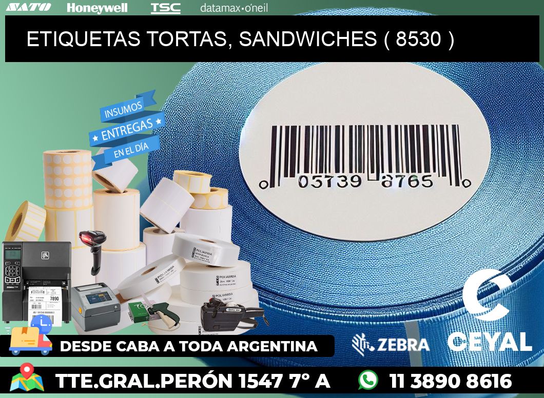 ETIQUETAS TORTAS, SANDWICHES ( 8530 )