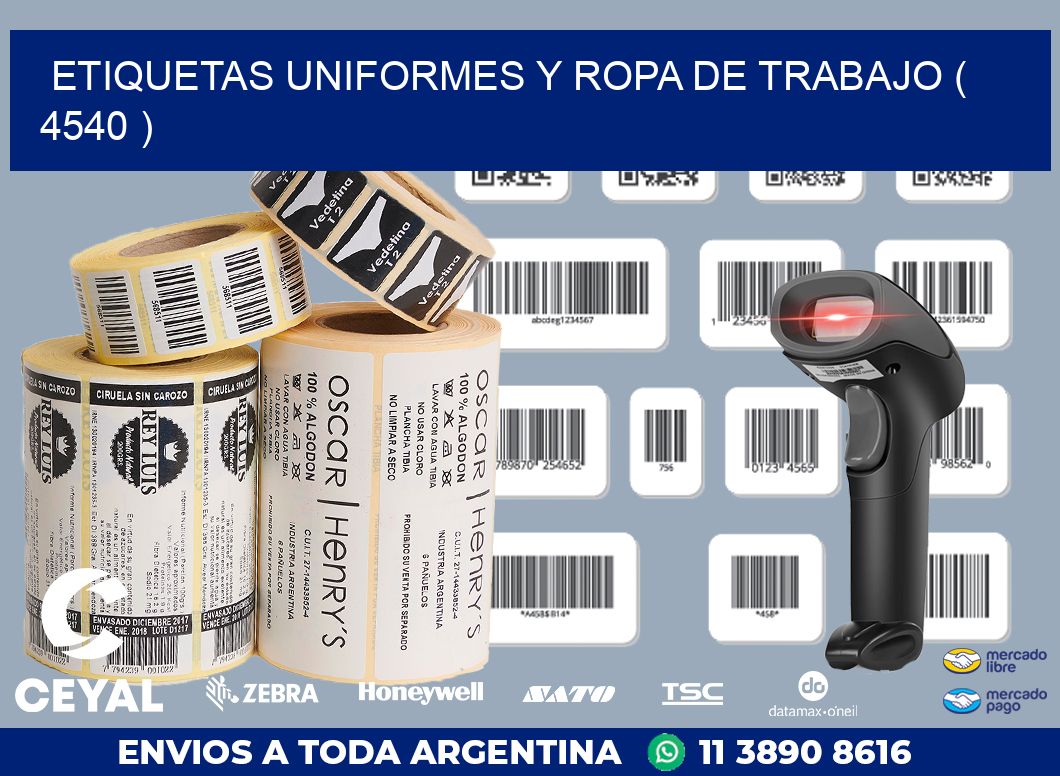 ETIQUETAS UNIFORMES Y ROPA DE TRABAJO ( 4540 )