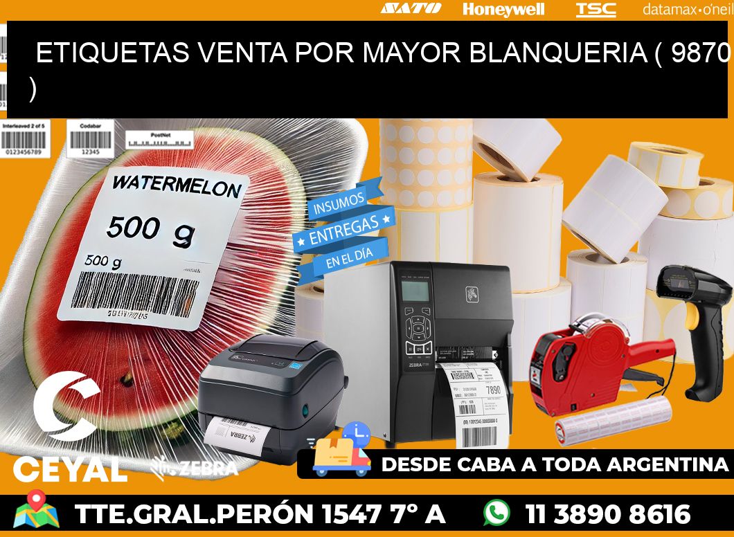 ETIQUETAS VENTA POR MAYOR BLANQUERIA ( 9870 )